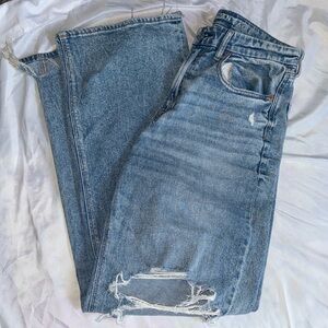 American eagle curvy baggy straight jeans 6 long